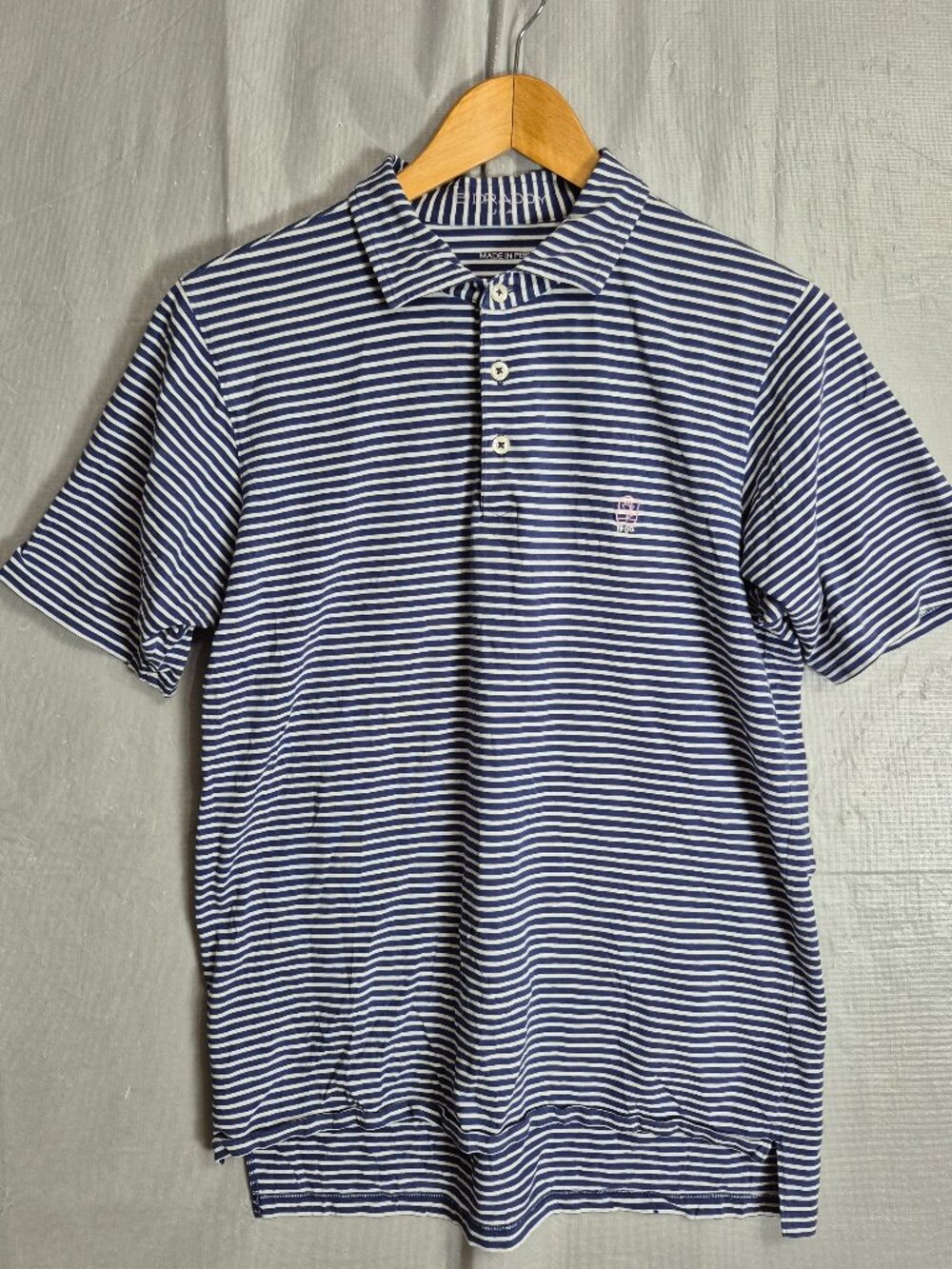 B Draddy Polo Shirt Adult Small Blue Pima Cotton Golf Casual Travel Office Mens